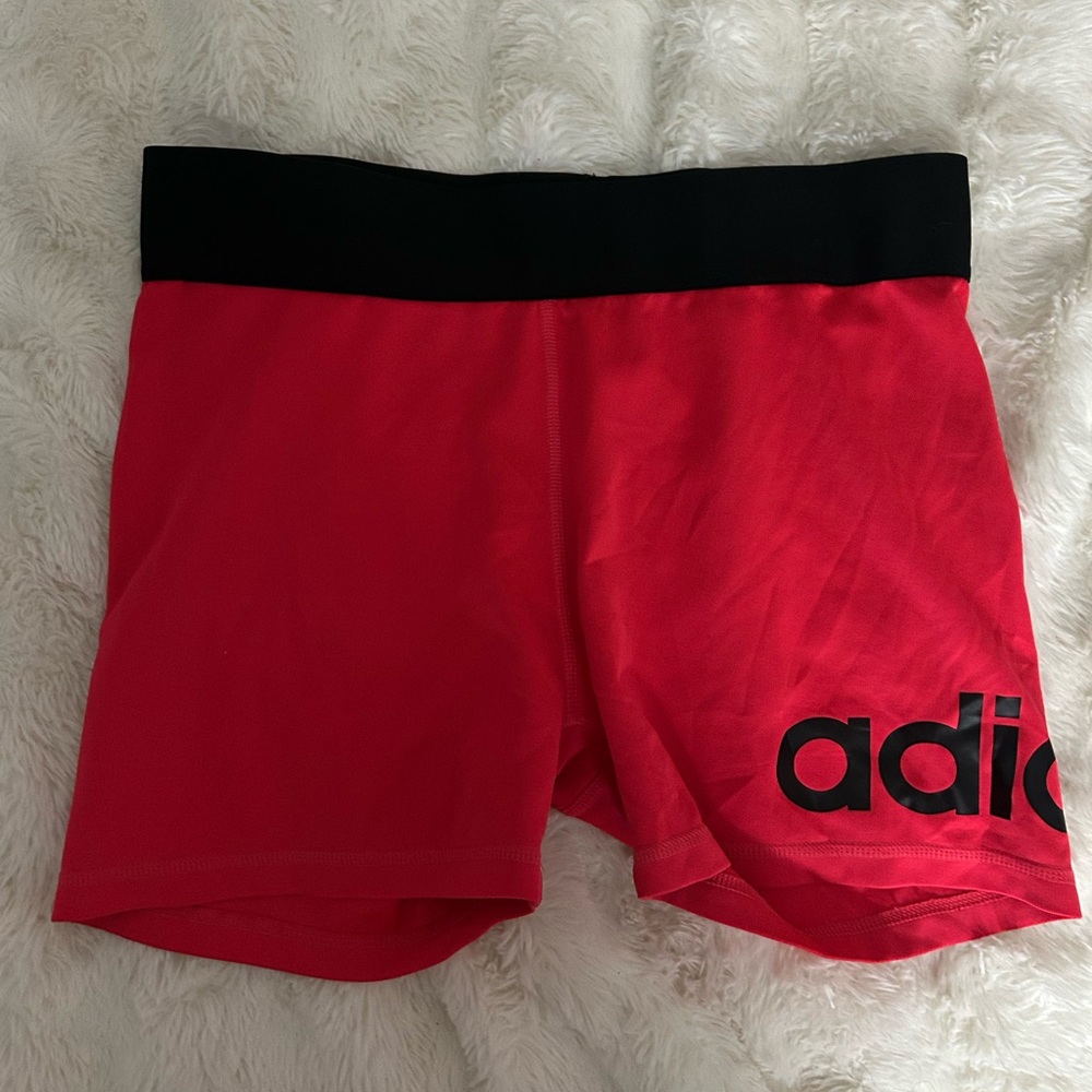 Adidas Neon Coral Spandex Shorts